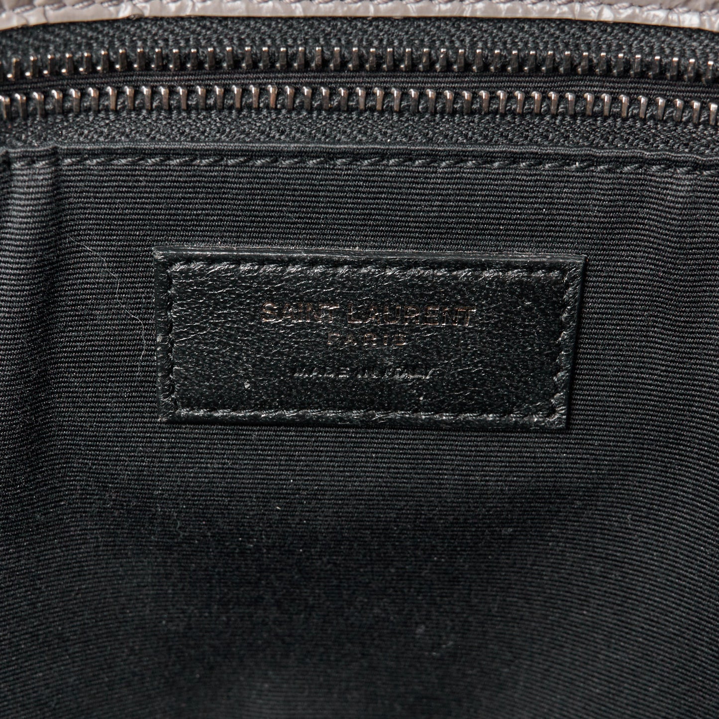 Crinkled Calfskin Matelasse Monogram Medium Niki Chain Satchel Fog