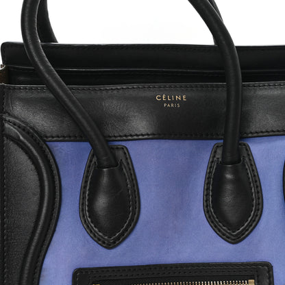 Celine Calfskin Nubuck Suede Micro Tri-Color Luggage Porcelain 6 of 9