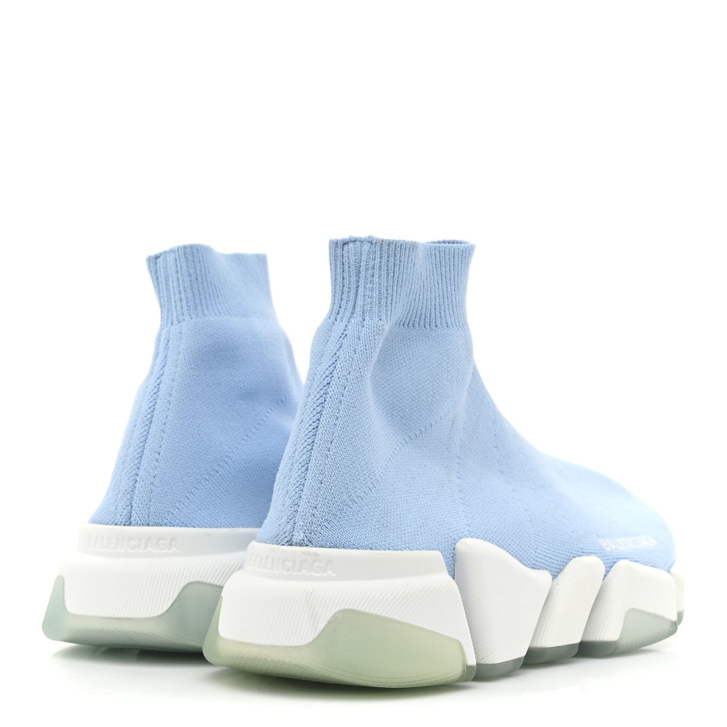 Technical 3D Recycled Knit Bi-Color Womens Speed 2.0 Transparent Sole Sneakers 37 Blue White Transparent Blue