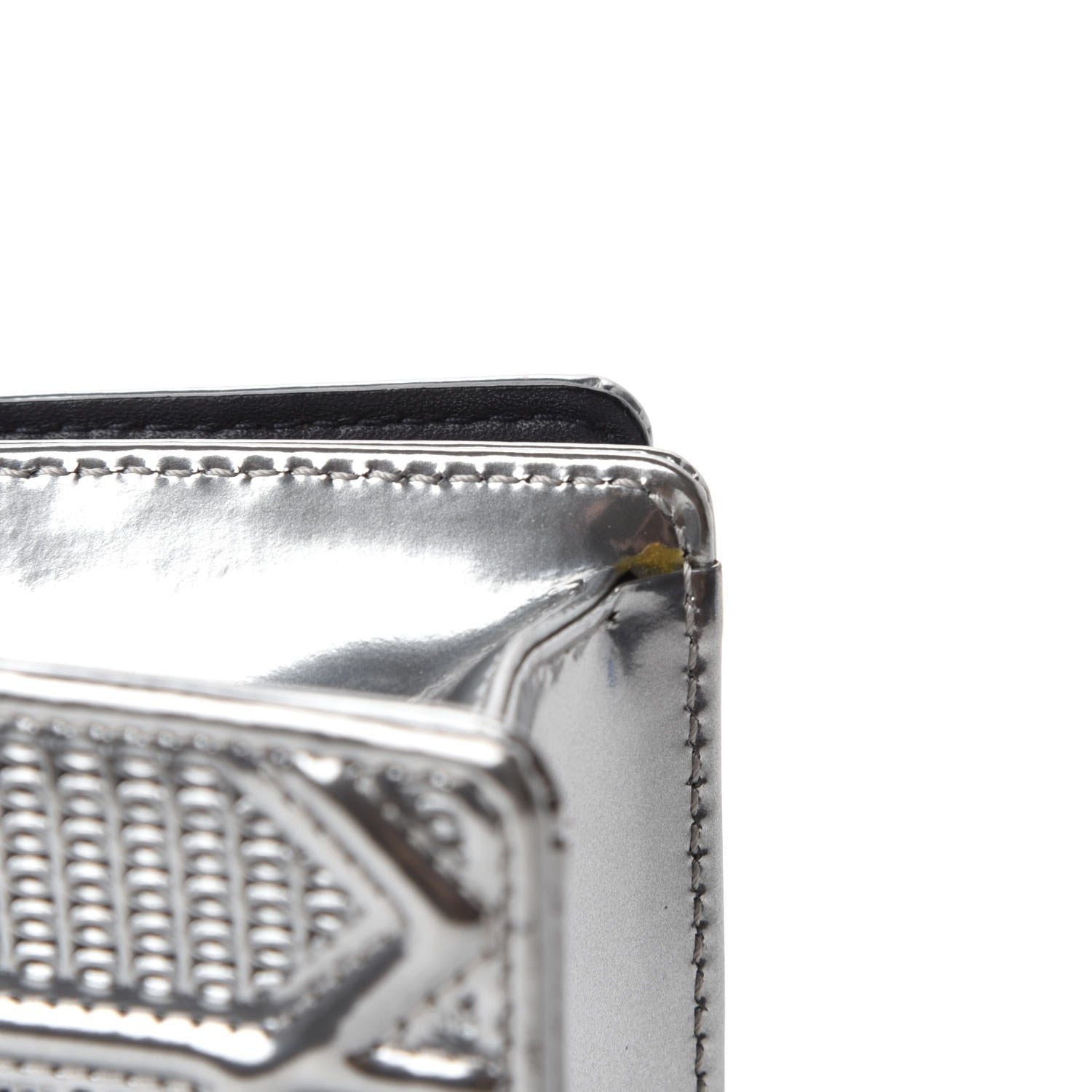 Christian Dior Metallic Patent Micro-Cannage Baby Diorama Flap Bag Silver 8 of 11