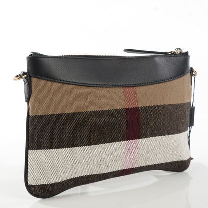 Burberry Mega Check Peyton Crossbody Clutch Bag Black 3 of 8