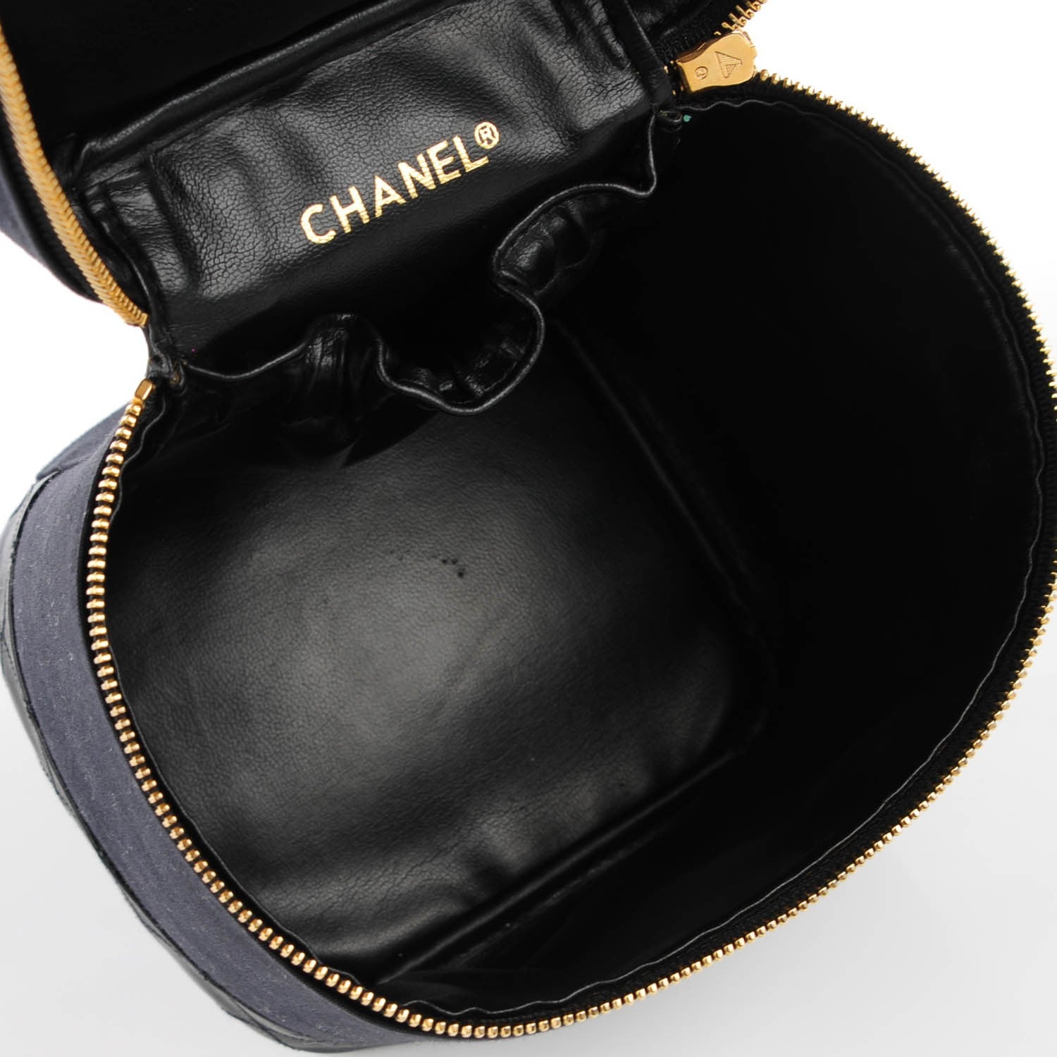 Chanel Lambskin Canvas Vanity Cosmetic Case Black 5 of 8