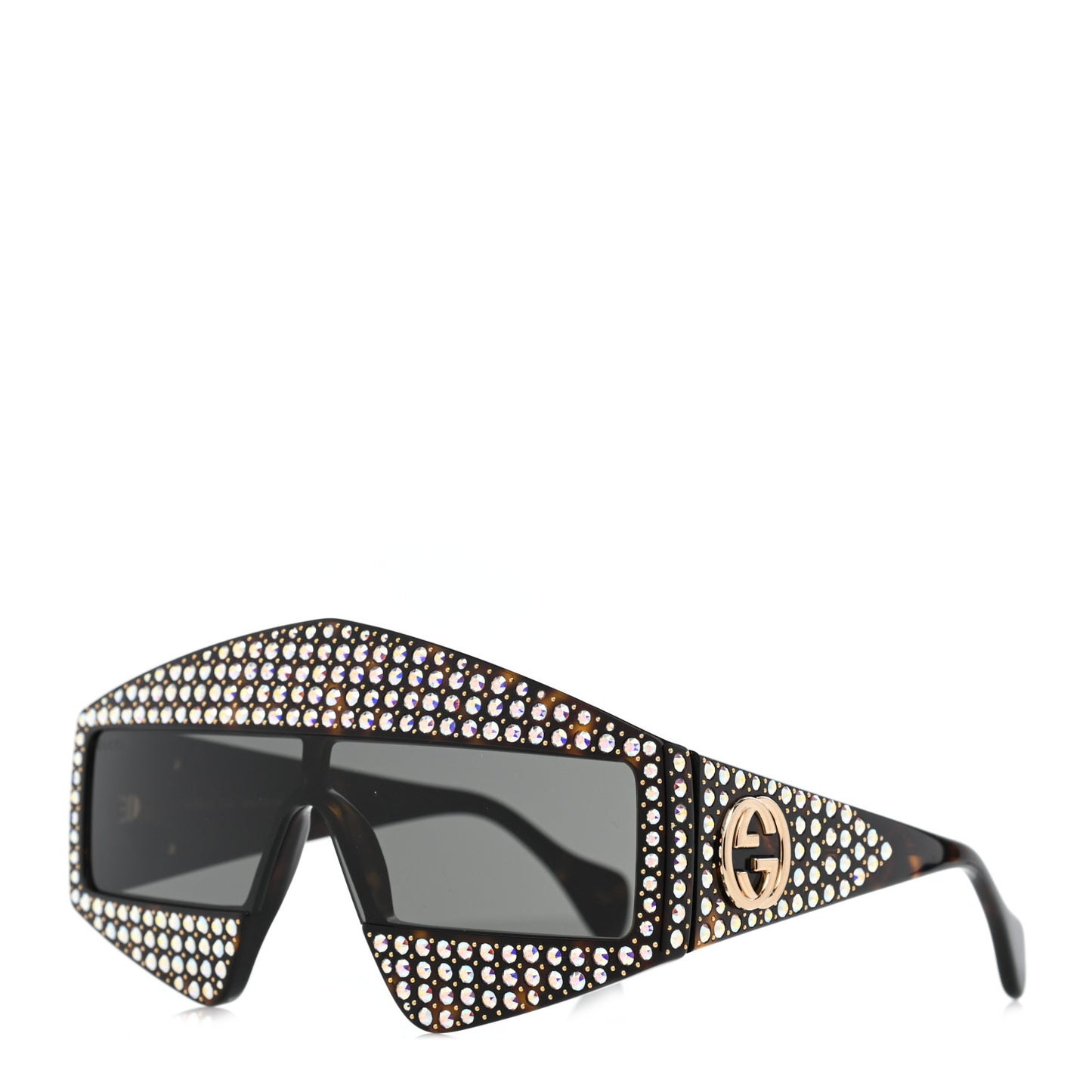 Crystal Rectangular Frame Sunglasses GG0357S Tortoiseshell