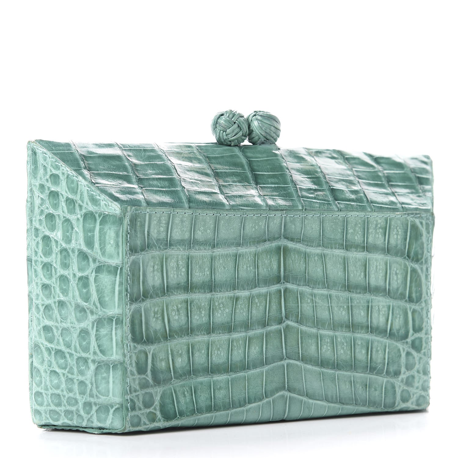 Nancy Gonzalez Crocodile Box Clutch Jade 3 of 7