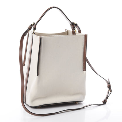 Burberry Canvas Cotton Small Peggy Bucket Bag Natural Gold 2 of 8