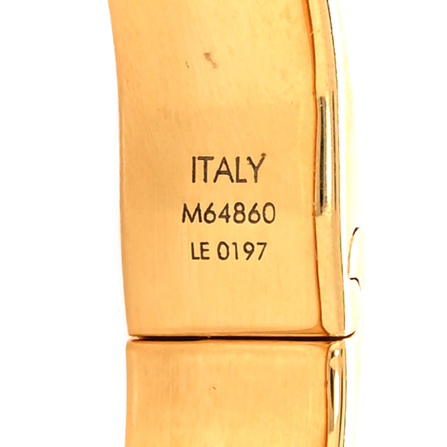 Brass Crystal Monogram Nanogram Strass Cuff S Gold