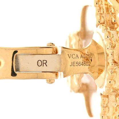 Van Cleef & Arpels 18K Yellow Gold Mother of Pearl Black Onyx 3 Motifs Magic Alhambra Earrings 4 of 5