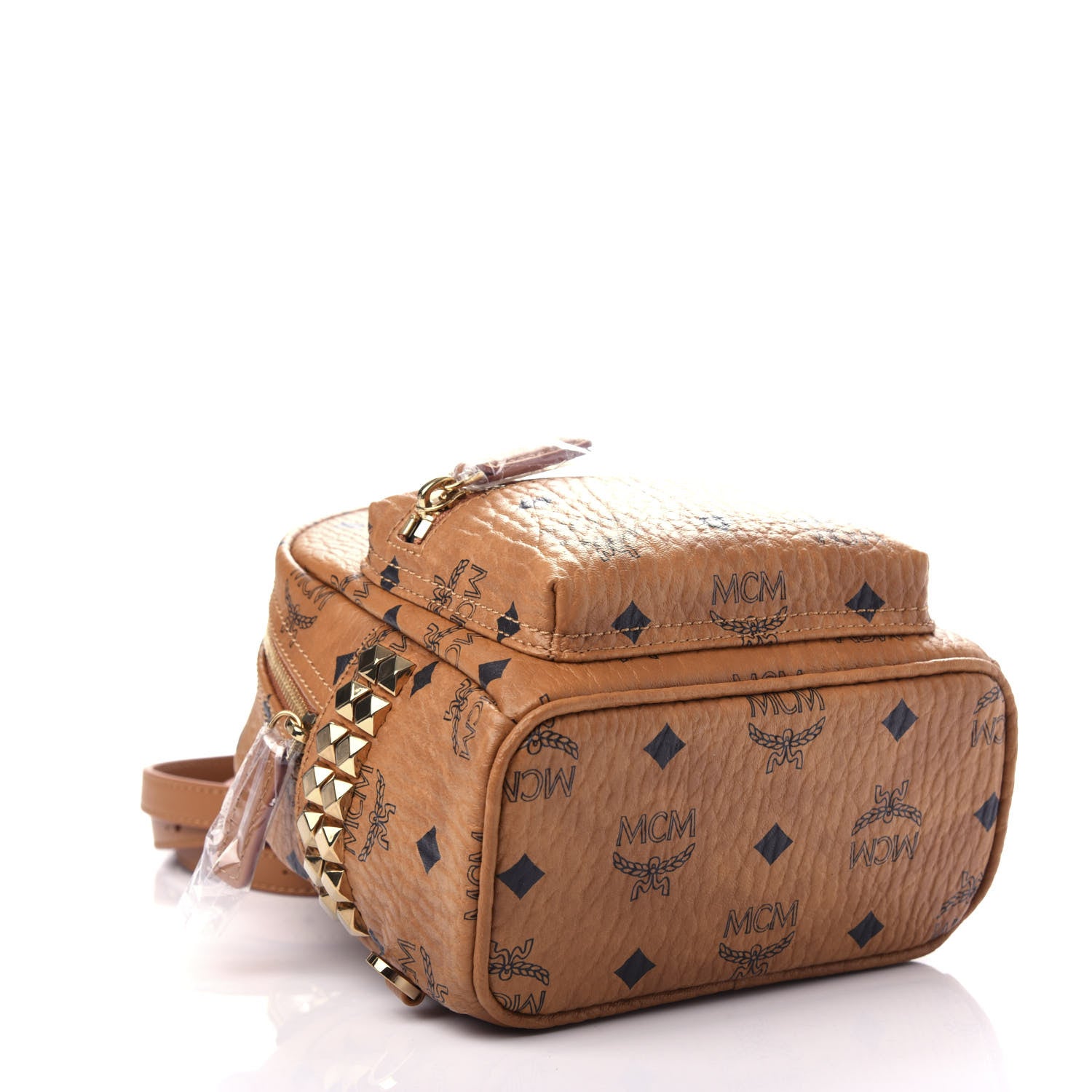 MCM Visetos Side Stud X-Mini Stark Backpack Cognac 3 of 8