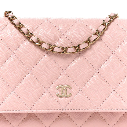 Chanel Caviar Quilted Wallet on Chain WOC Light Pink 8 of 10