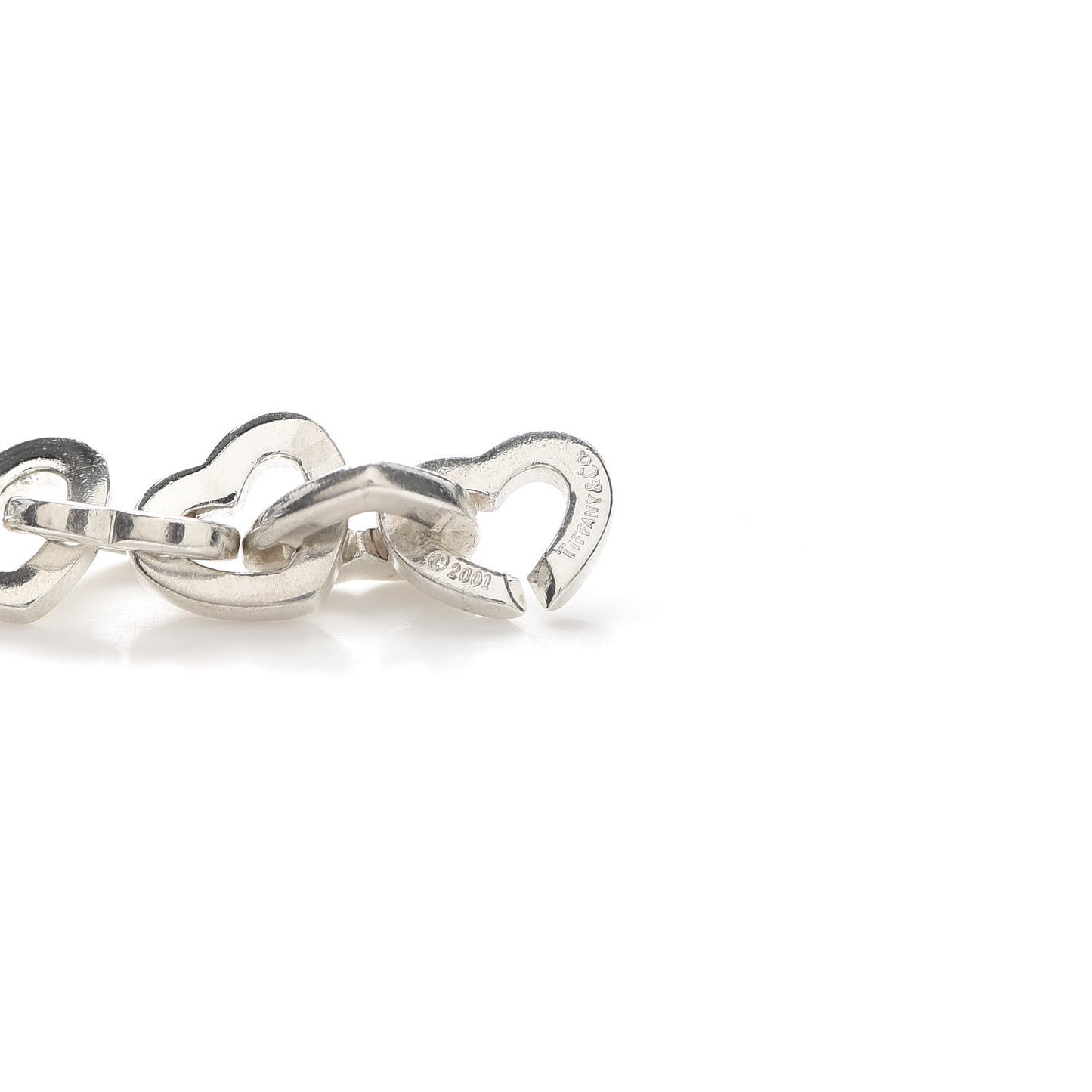 Sterling Silver 18K Yellow Gold Heart Links Bracelet
