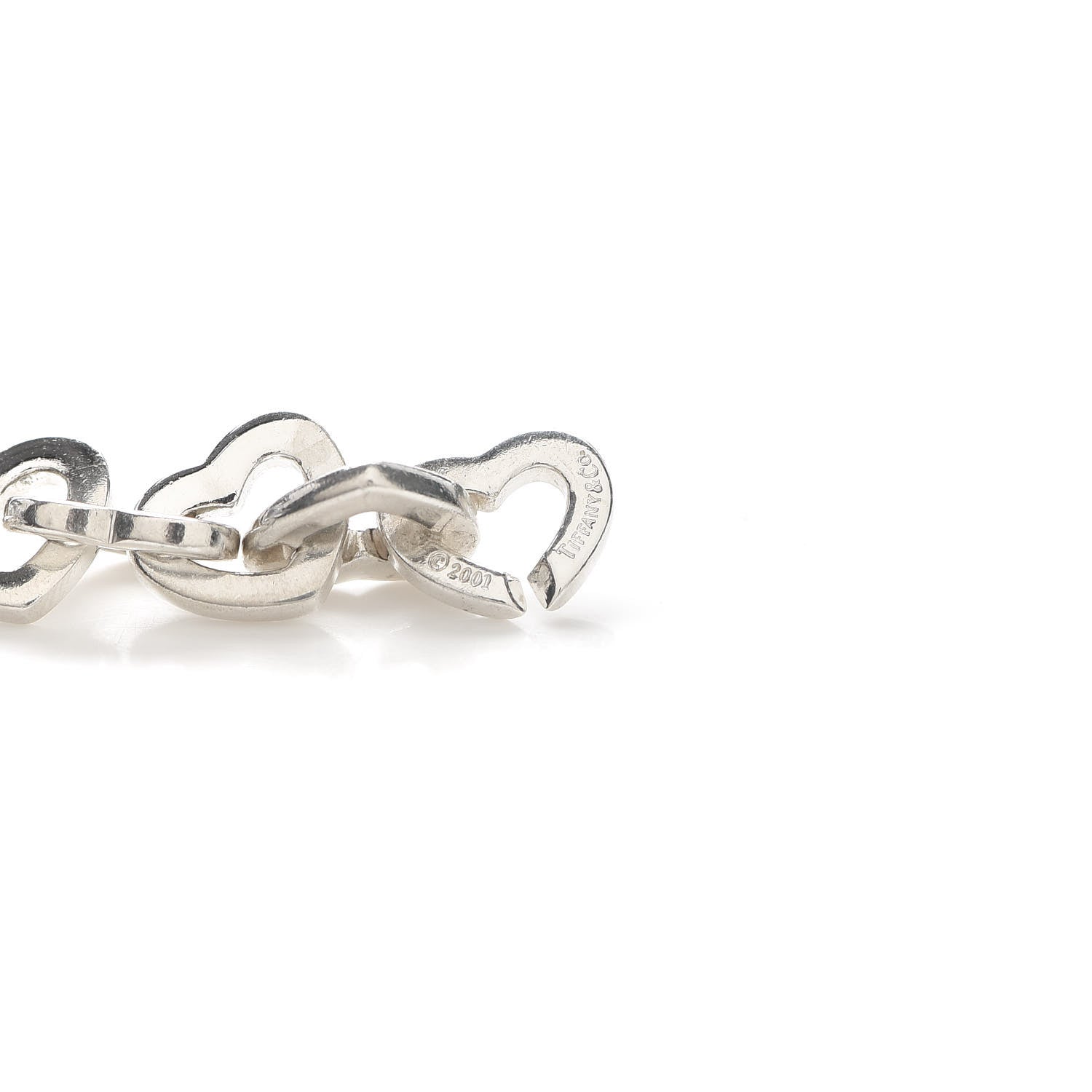 Tiffany Sterling Silver 18K Yellow Gold Heart Links Bracelet 4 of 4