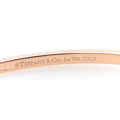 Tiffany 18K Rose Gold Narrow T T1 Hinged Bangle Bracelet 5 of 6