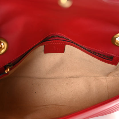 Gucci Calfskin Matelasse Small GG Marmont Shoulder Bag Hibiscus Red 5 of 10