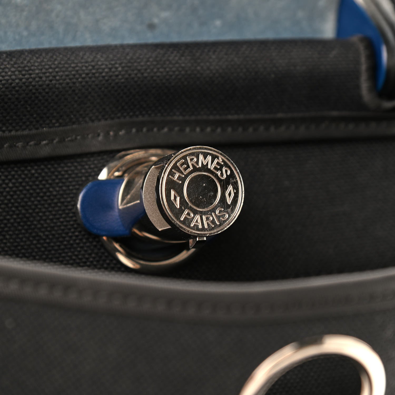 Hermes Vache Hunter Toile Herbag Zip 31 PM Bleu Saphir Black 7 of 10