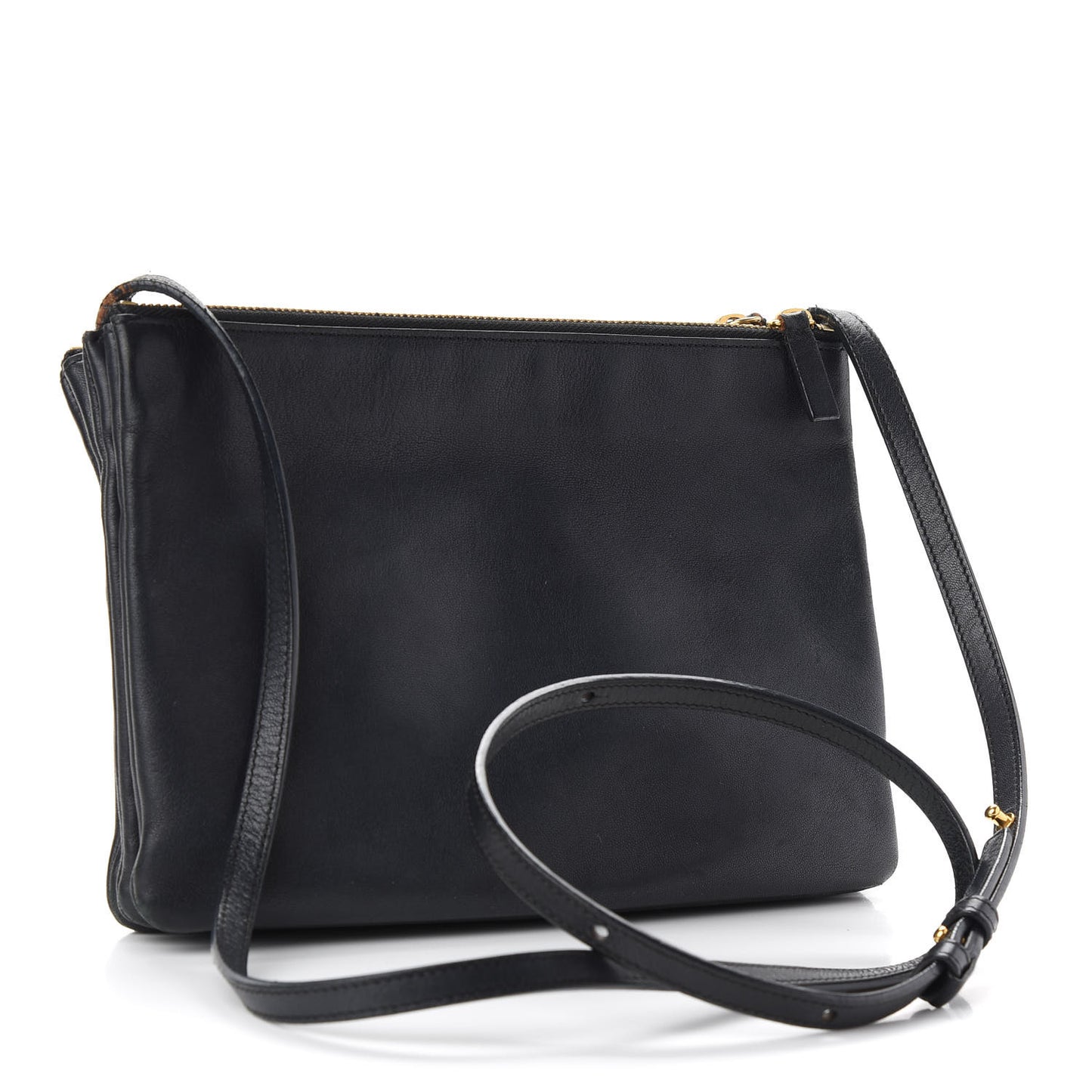 Lambskin Large Trio Crossbody Bag Black