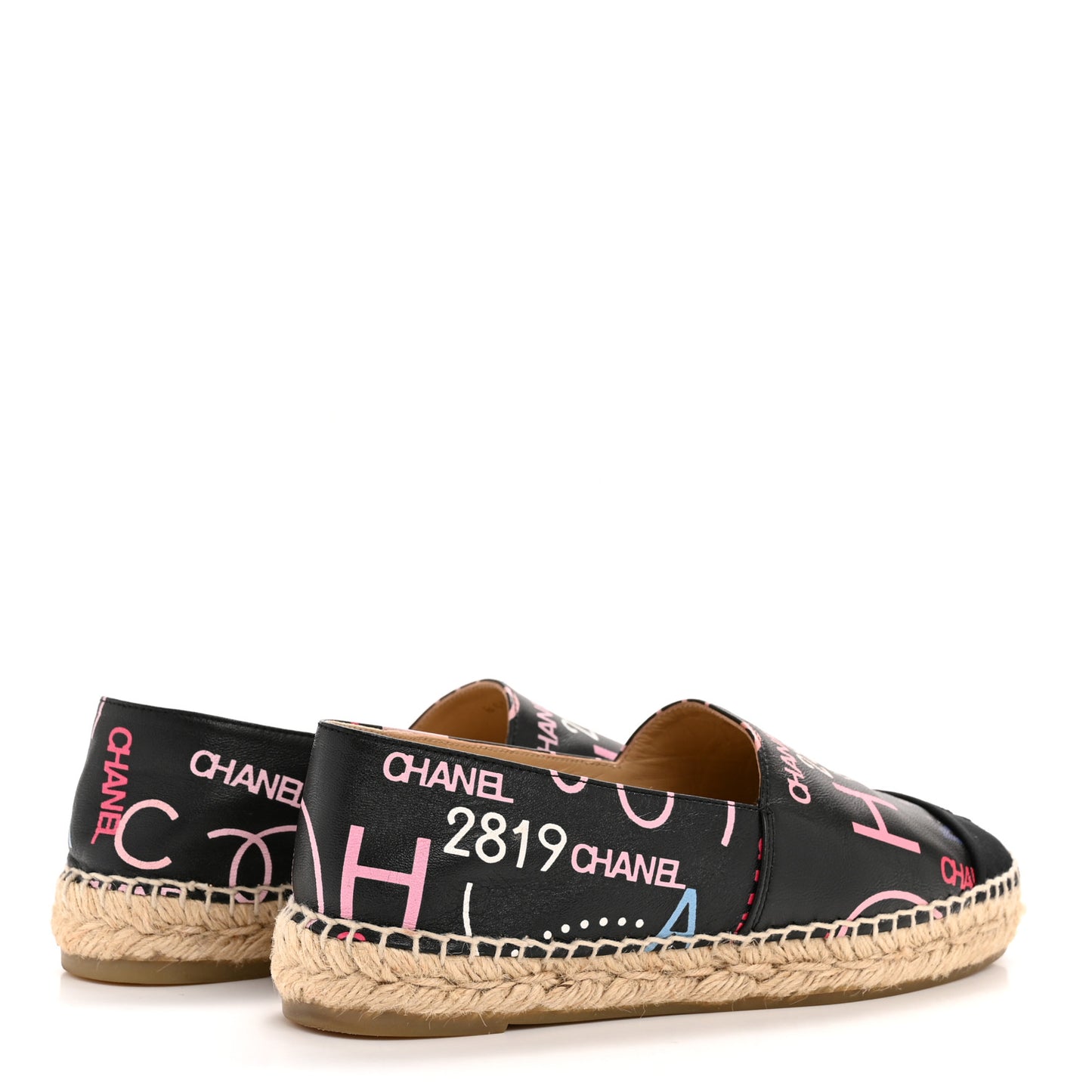 Lambskin Grosgrain Printed Espadrilles 37 Multicolor Black