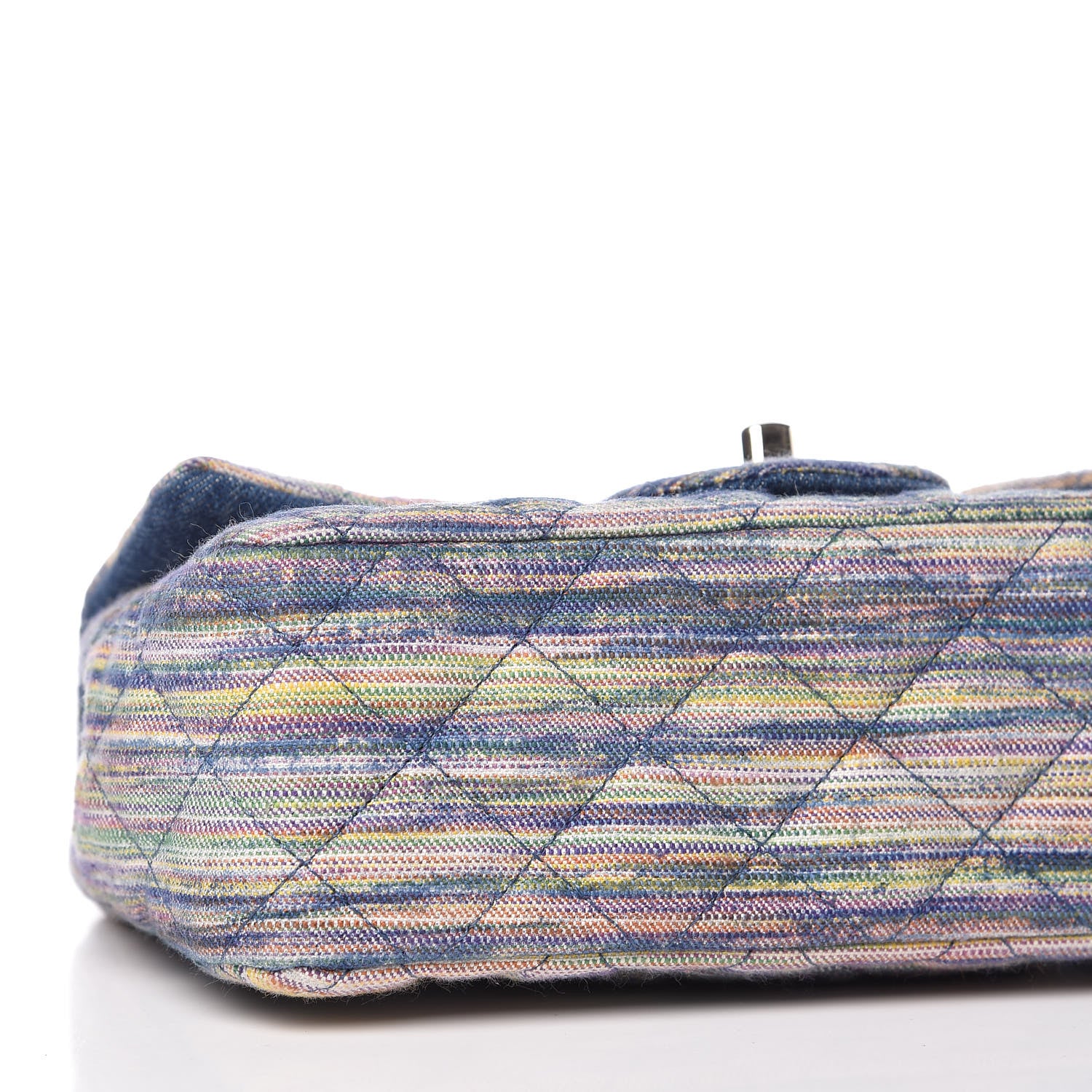 Chanel Denim Mini Rectangular Flap Bag Navy Yellow Purple Green 5 of 10