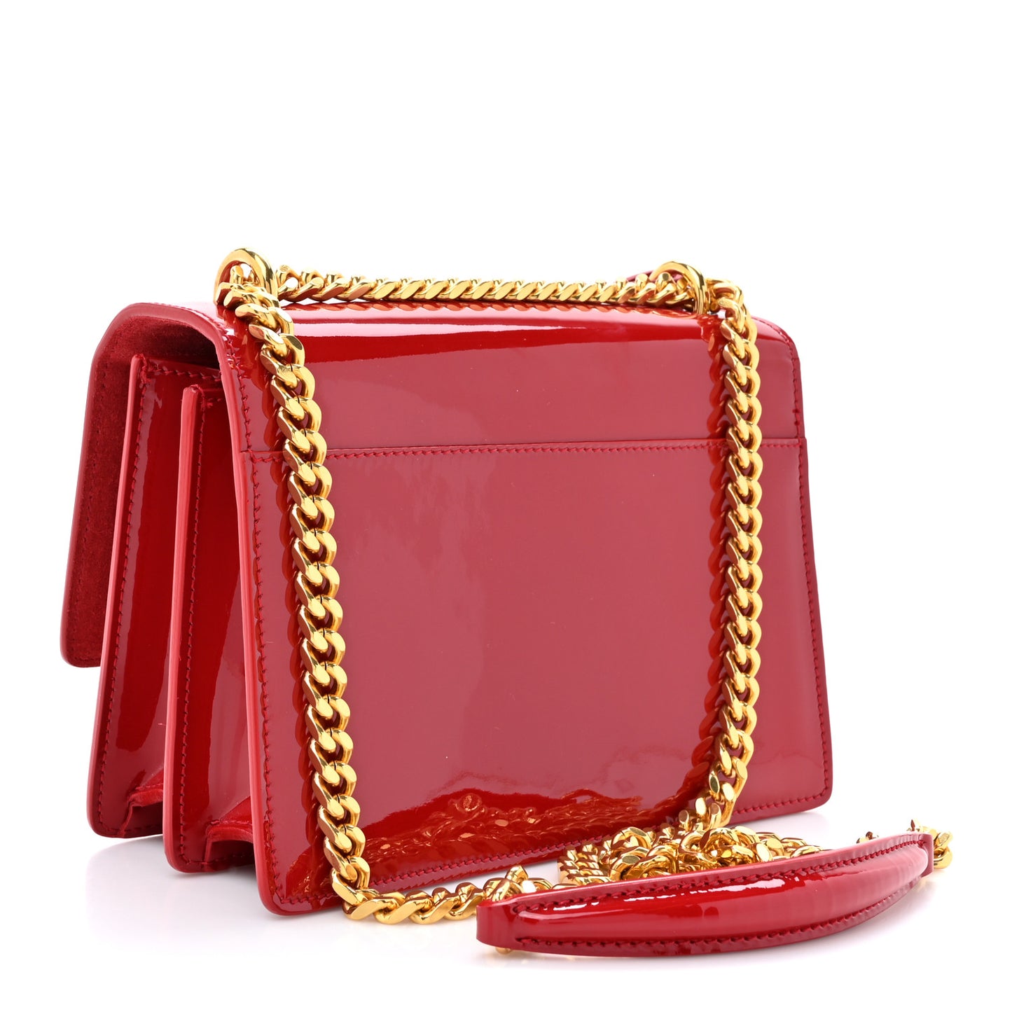 Patent Small Monogram Sunset Red