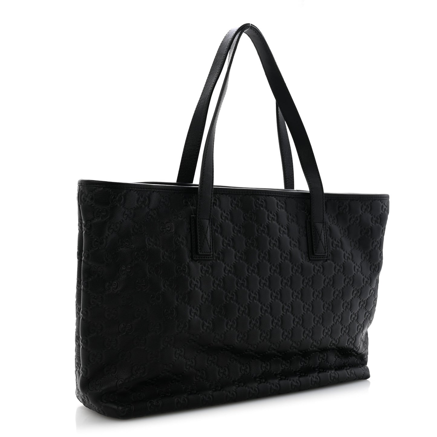 Guccissima Medium Zippered Shopping Tote Black
