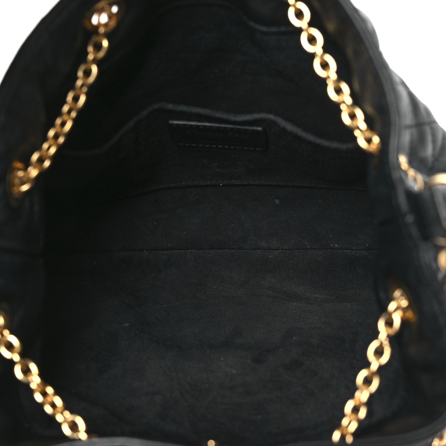 Lambskin Supple Macrocannage Medium Ammi Bag Black