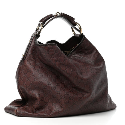 Gucci Guccissima Large Horsebit Chain Hobo Chocolate 3 of 10