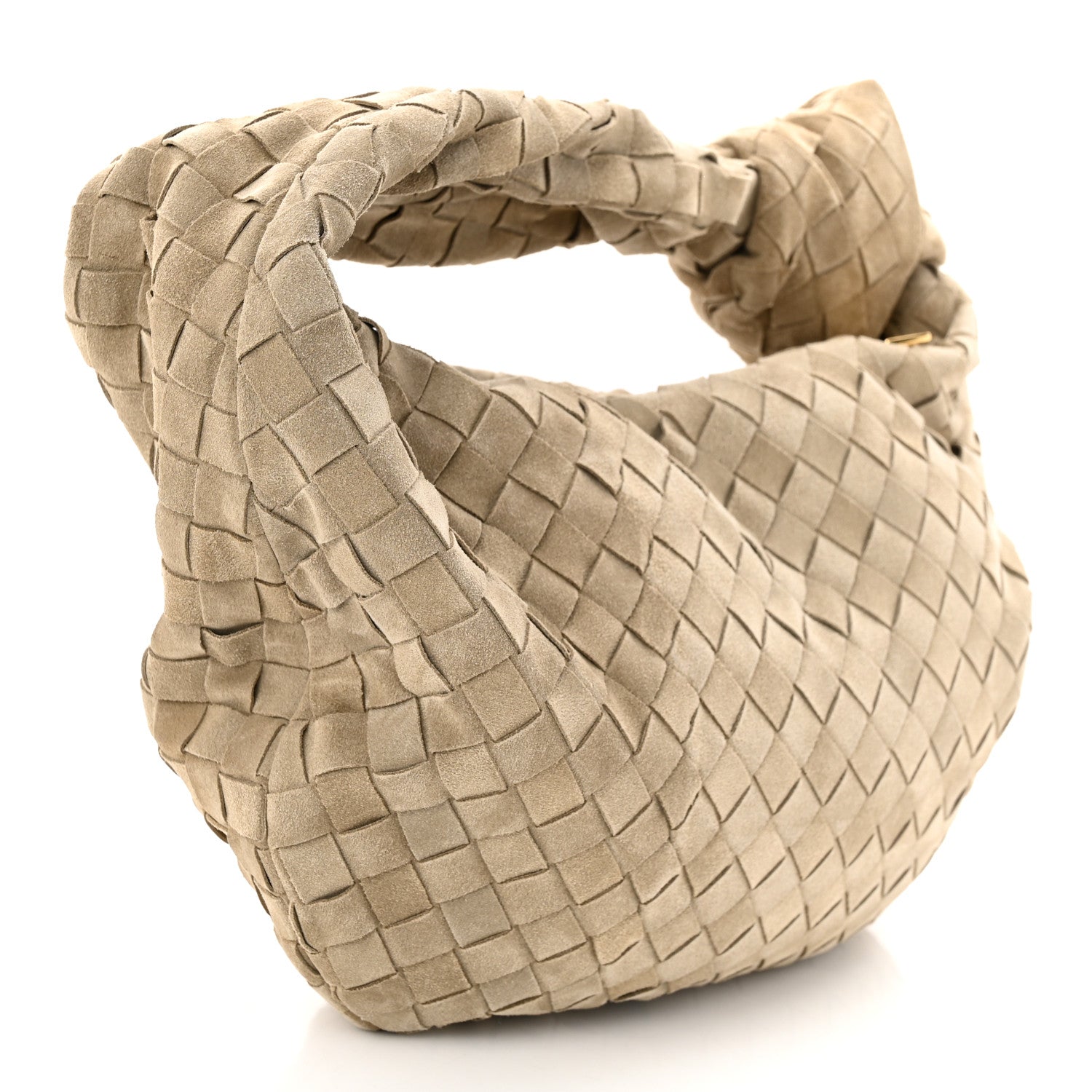 Bottega Veneta Suede Calfskin Intrecciato Teen Jodie Hobo Taupe 3 of 10