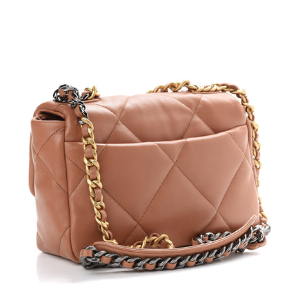 Chanel Lambskin Quilted Medium Chanel 19 Flap Brown 3 of 12