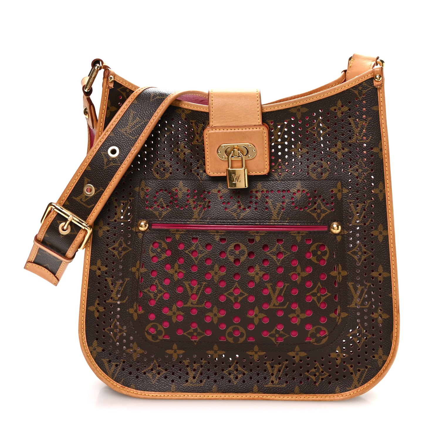 Monogram Perforated Musette Fuchsia