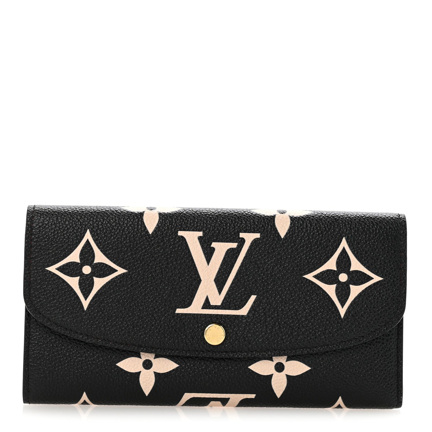 Louis Vuitton Empreinte Monogram Giant Emilie Wallet Black Beige 1 of 7