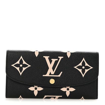 Louis Vuitton Empreinte Monogram Giant Emilie Wallet Black Beige 1 of 7