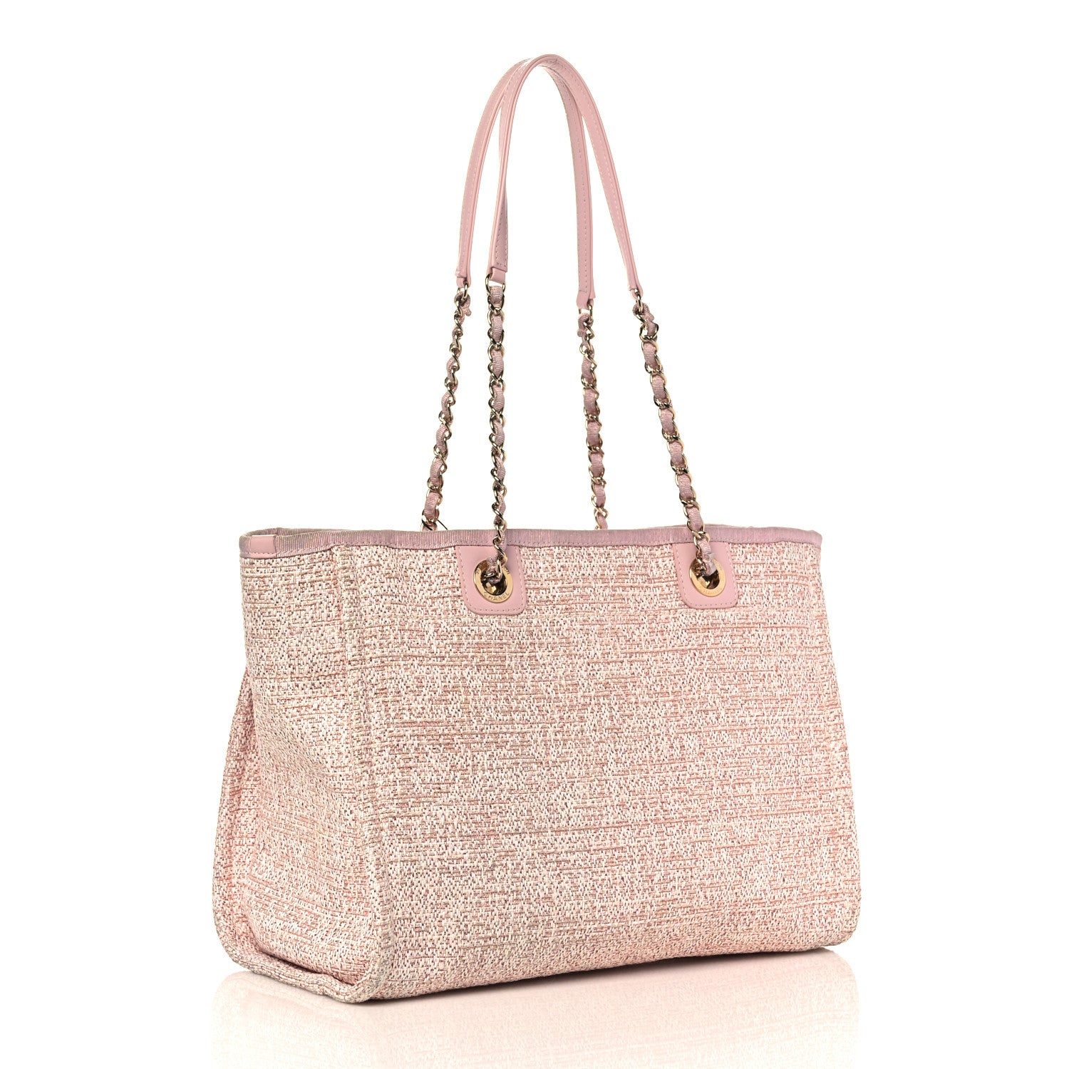 Chanel Lurex Boucle Small Deauville Tote Pink 2 of 10