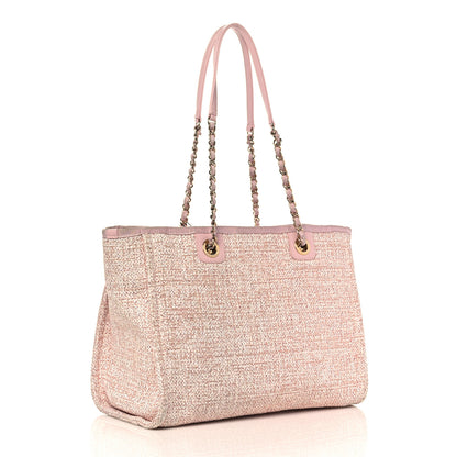Chanel Lurex Boucle Small Deauville Tote Pink 2 of 10