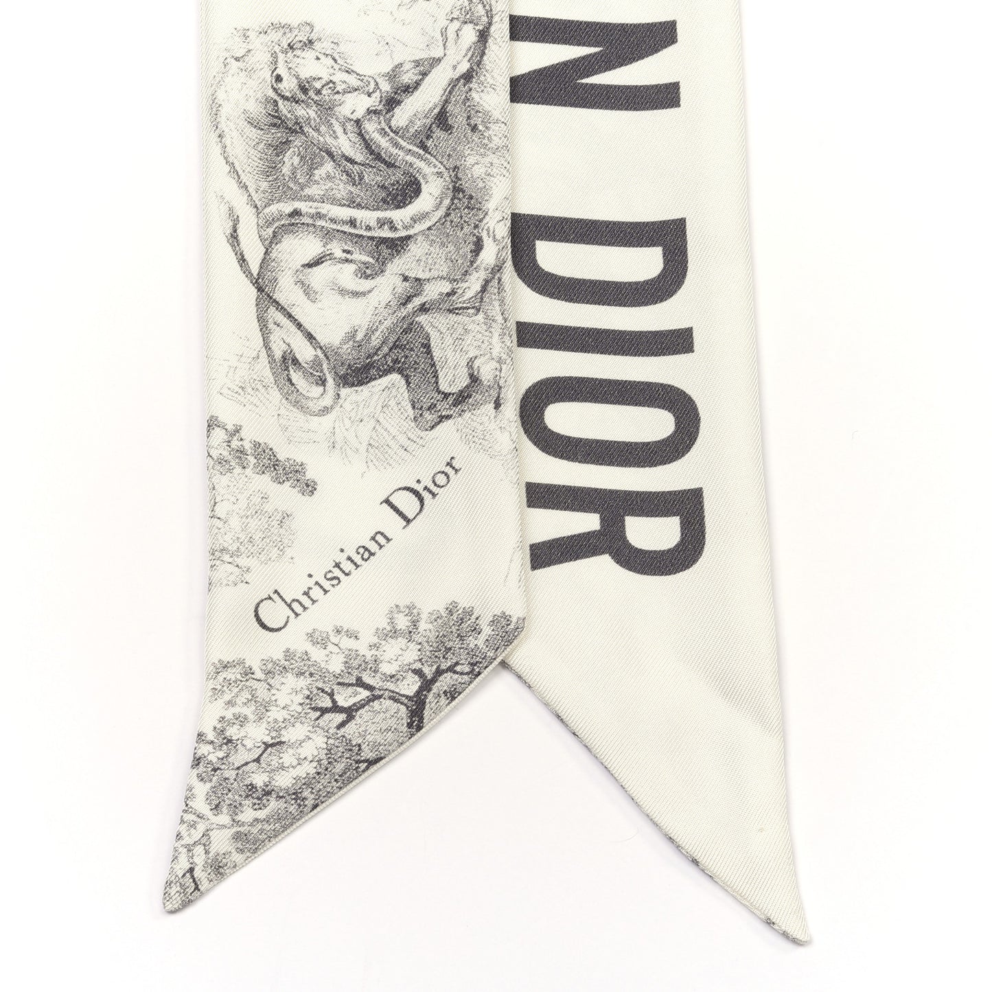 Silk Toile De Jouy Mitzah Scarf White