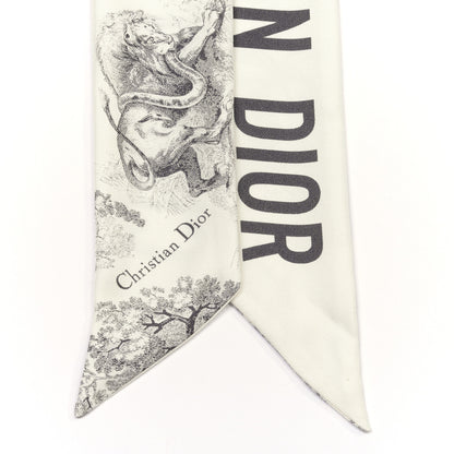 Christian Dior Silk Toile De Jouy Mitzah Scarf White 2 of 3