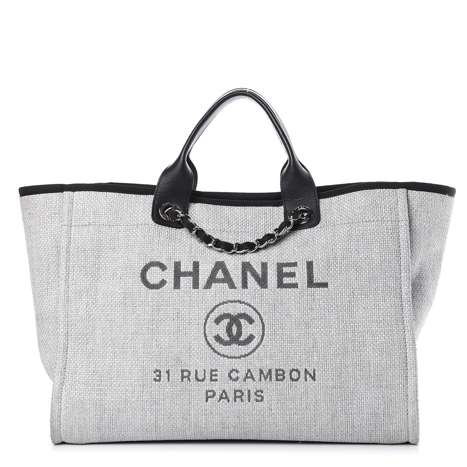 Chanel Canvas Deauville Large Tote Grey 1 of 13
