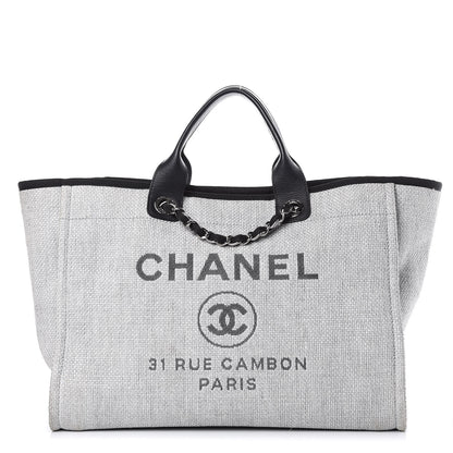 Chanel Canvas Deauville Large Tote Grey 1 of 13