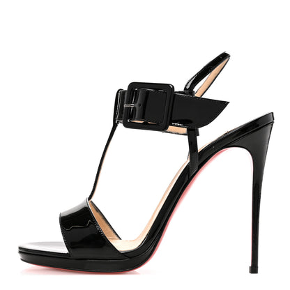 Christian Louboutin Patent Beltega 120 Sandals 38 Black 1 of 9