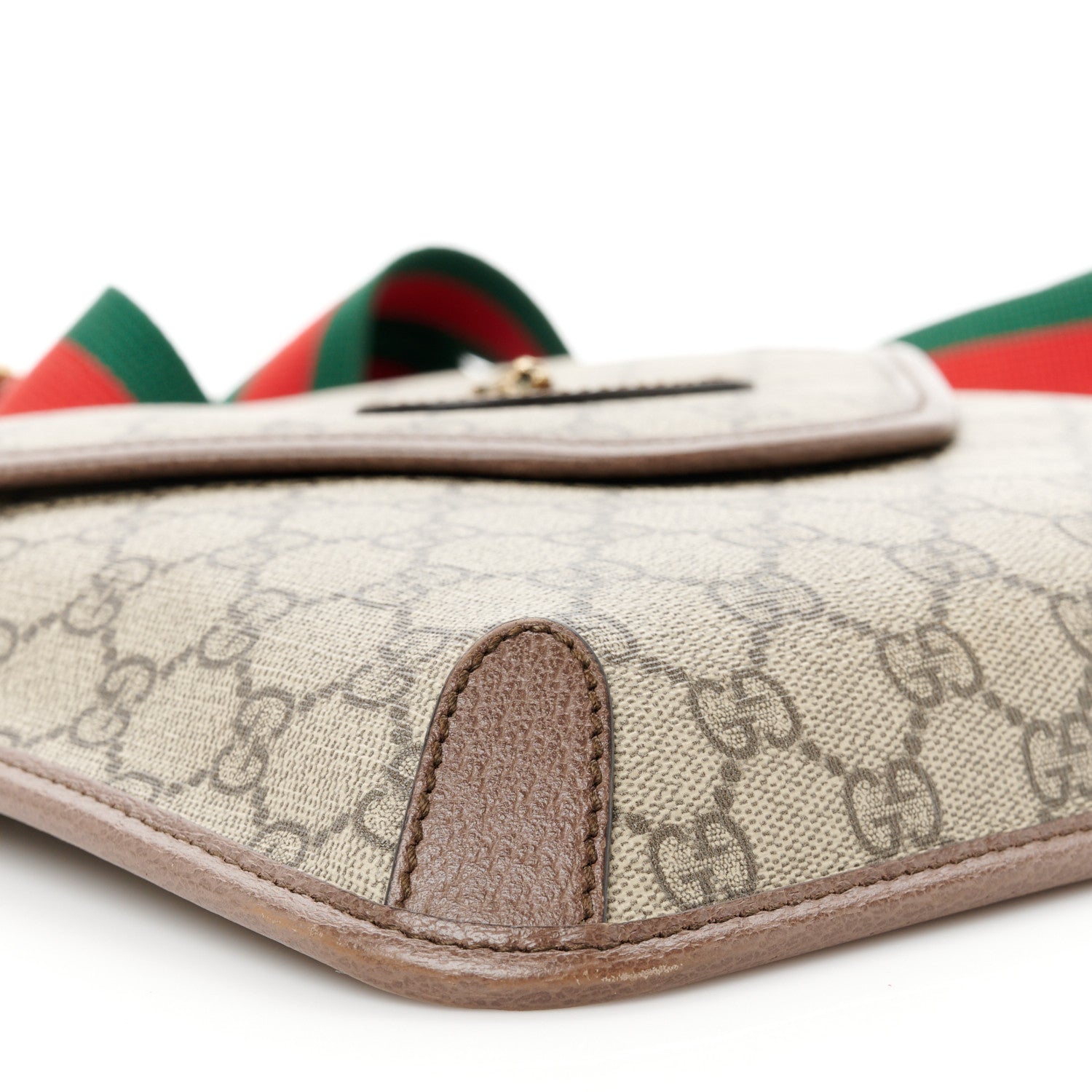 Gucci GG Supreme Monogram Web Medium Neo Vintage Flap Messenger Bag Beige New Acero 9 of 10