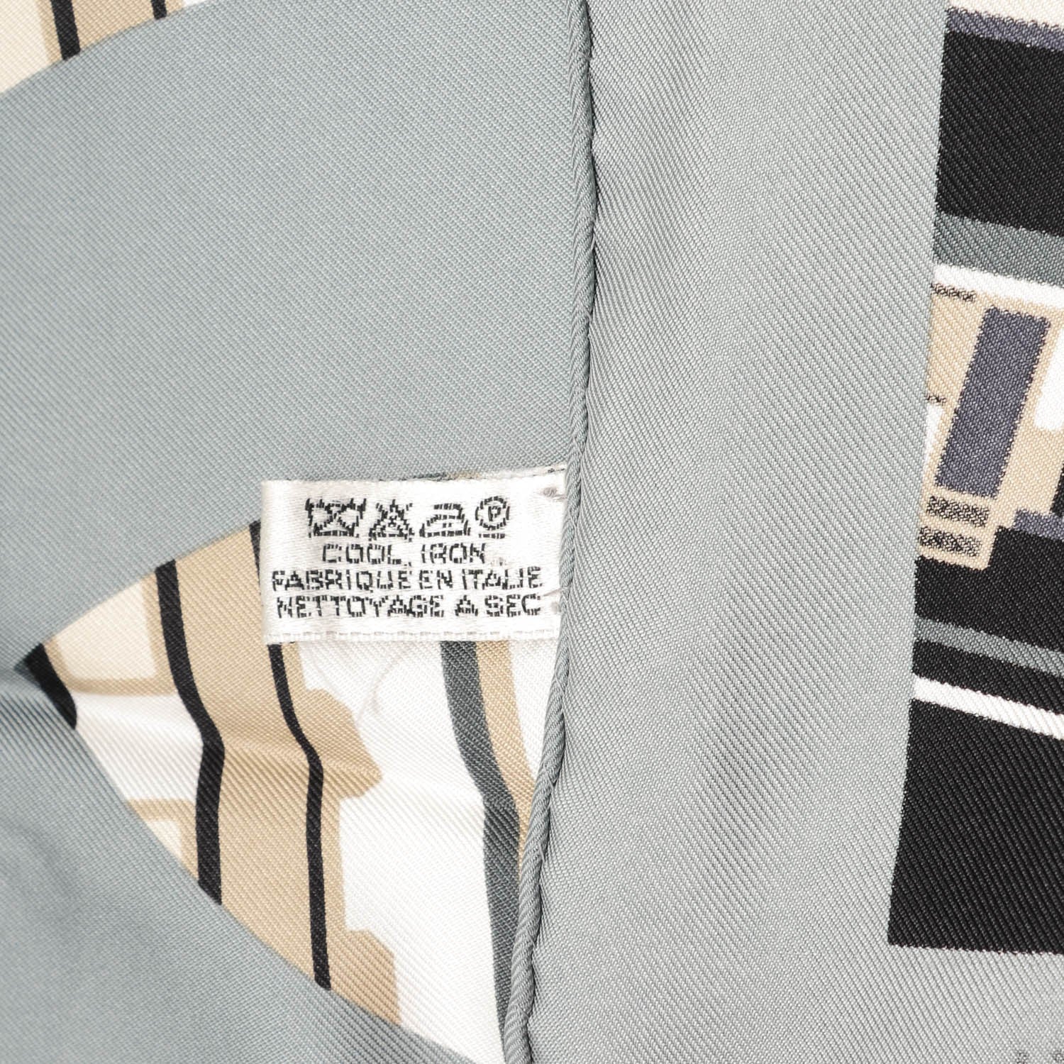 Chanel Silk CC Train Scarf Black Grey 4 of 5