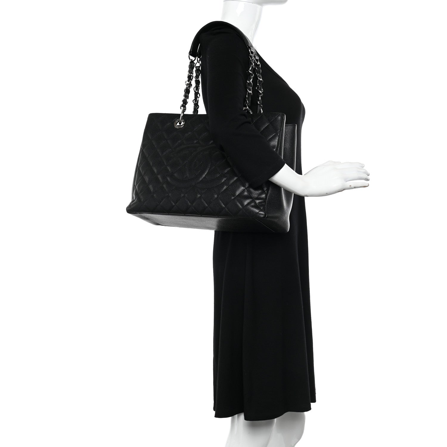 Chanel Caviar Quilted Grand Shopping Tote GST Black 2 of 13