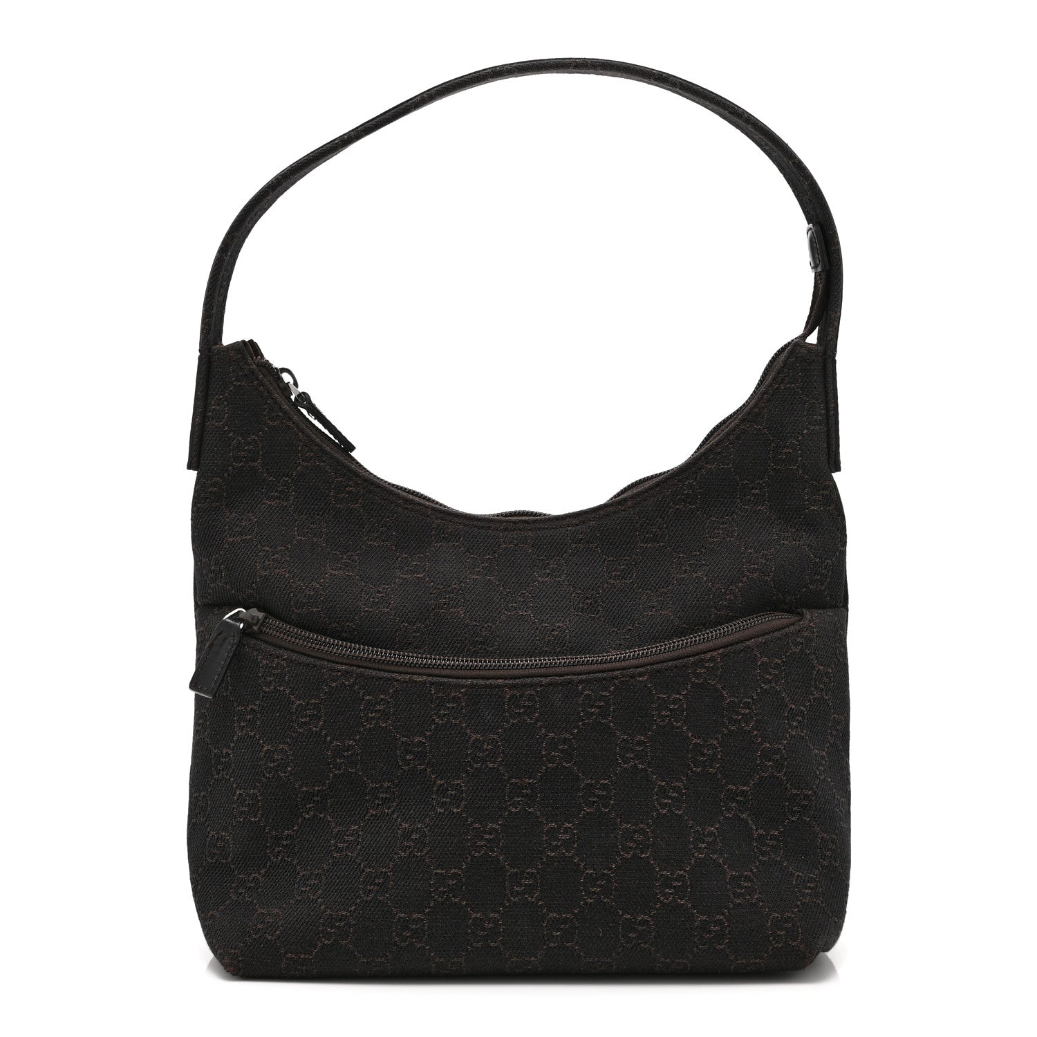 Gucci Denim Monogram Small Hobo Dark Brown 1 of 11