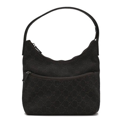 Gucci Denim Monogram Small Hobo Dark Brown 1 of 11