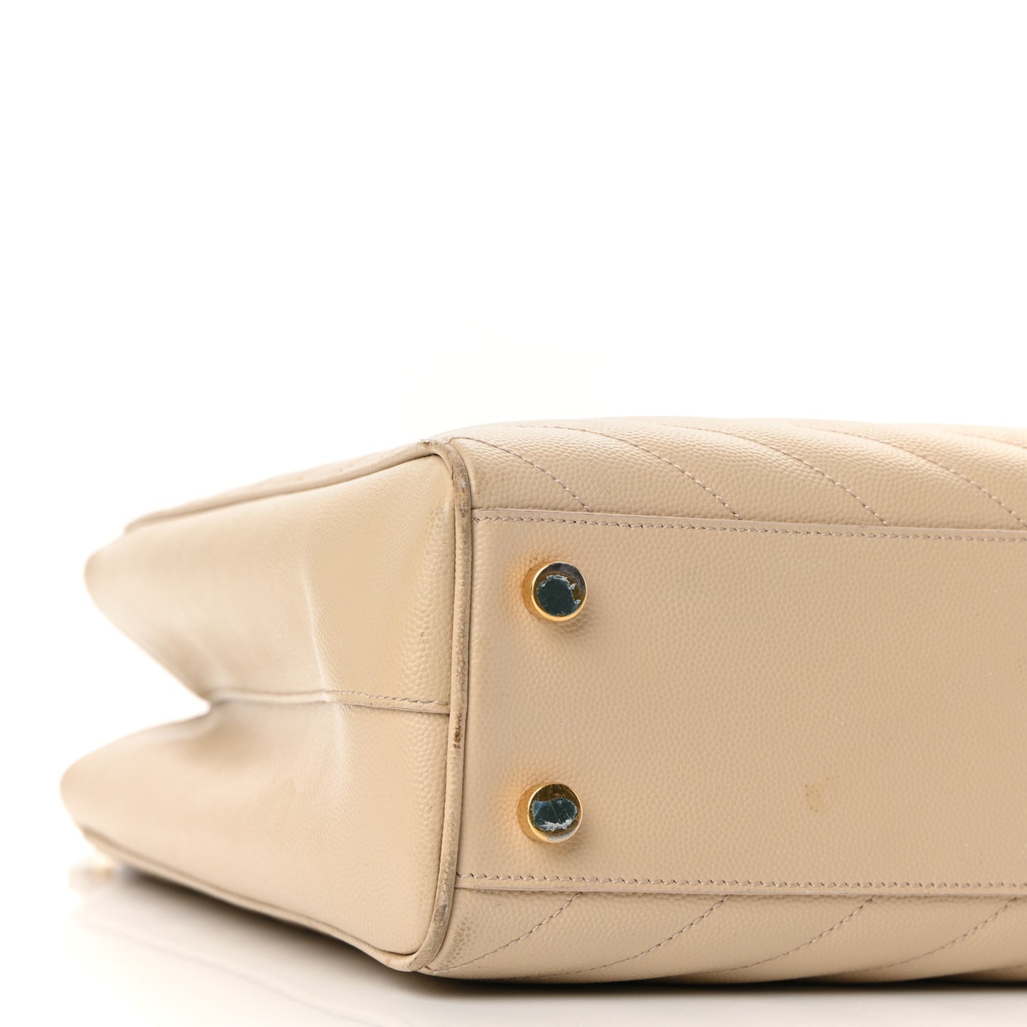 Grain De Poudre Matelasse Chevron Monogram Shopping Bag Nude Powder