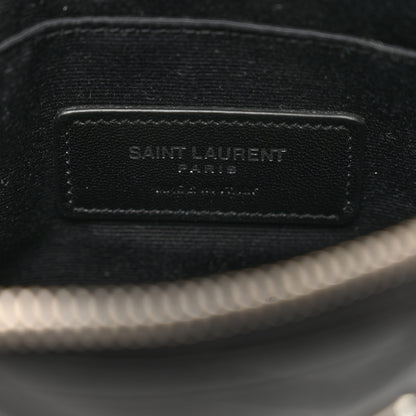 Saint Laurent Calfskin Matelasse Chevron Monogram Pouch Black 6 of 8