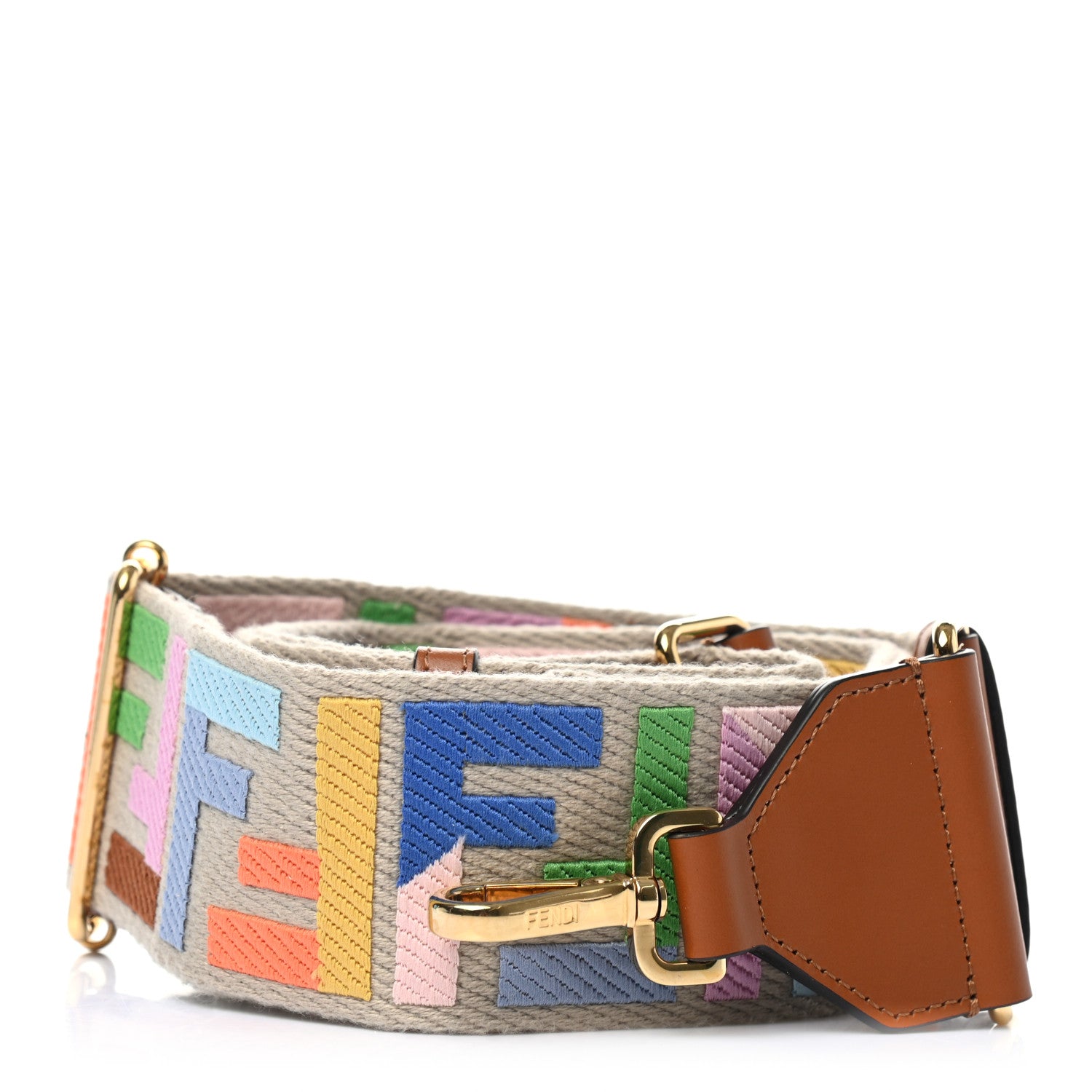 Fendi Canvas Calfskin FF 1974 Adjustable Strap You Multicolor Cuoio 1 of 6