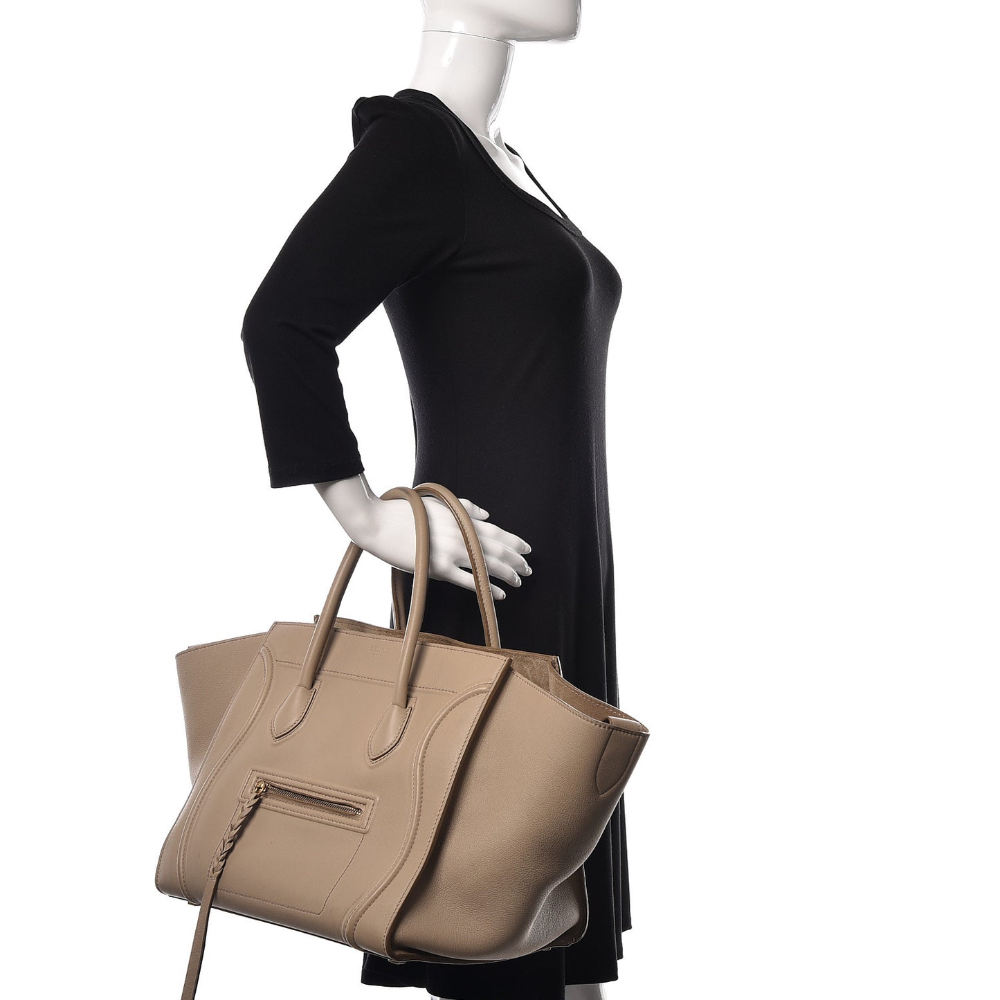 Supple Calfskin Medium Phantom Luggage Beige