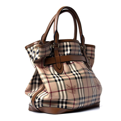 Burberry Haymarket Check Medium Golderton Tote Mid Camel 2 of 4