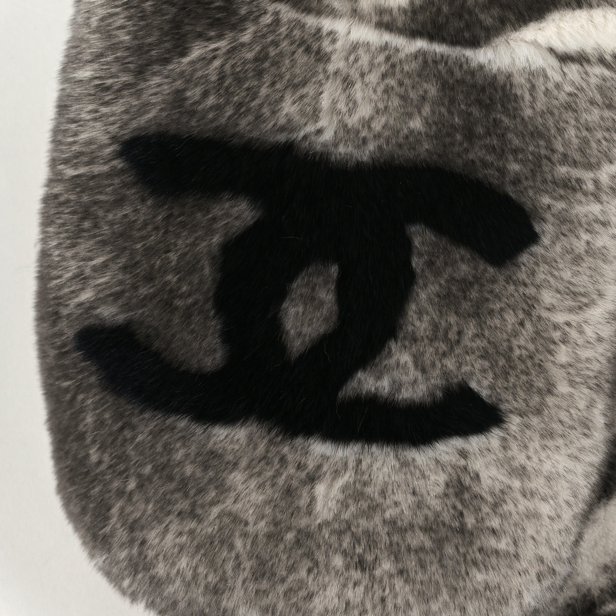 Chanel Orylag Rabbit Fur CC Scarf Grey 3 of 3