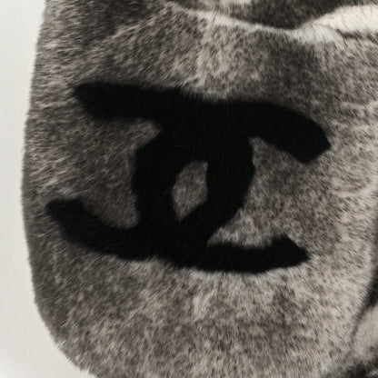 Chanel Orylag Rabbit Fur CC Scarf Grey 3 of 3