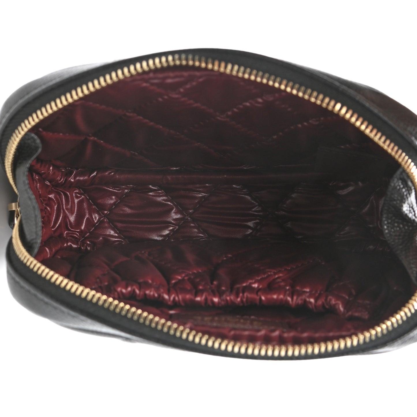Caviar Quilted Small Curvy Pouch Cosmetic Case Black